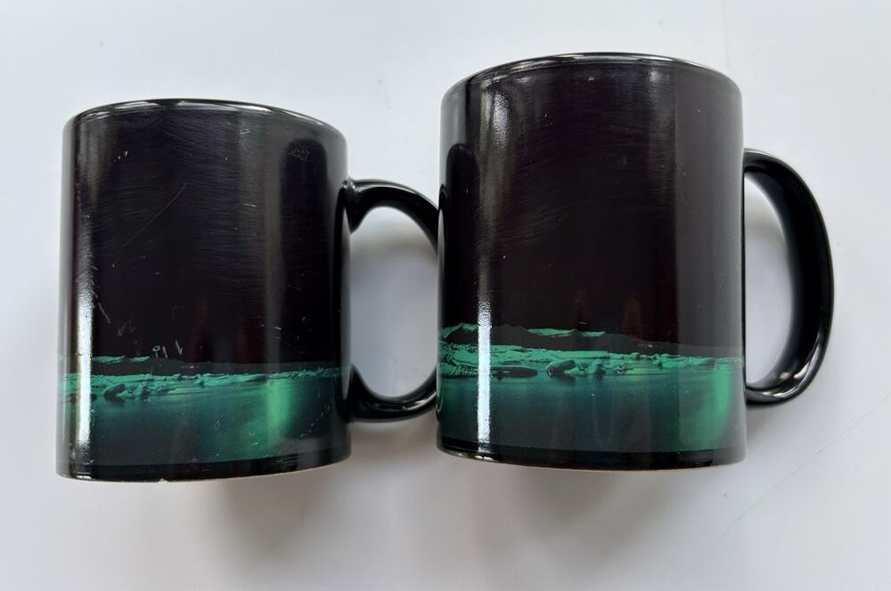 Northern Lights Magic Mug 11oz Color Changing Heat Sensitive Cups Set of 2